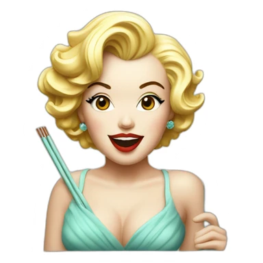Marilyn monroe with chopsticks sticker