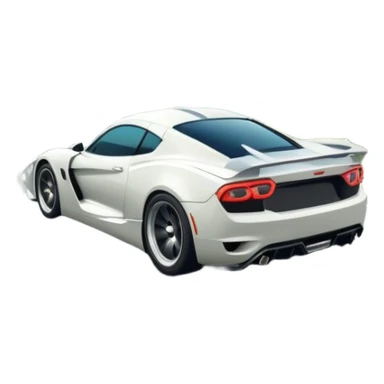 An icon showing a sleek car speeding down a winding road, inspired by Need for Speed. The design features dynamic motion lines, with a stunning, scenic background of mountains and forests. The car races past, creating a sense of thrill and speed. Transparent background. sticker