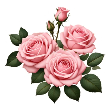 Aesthetic flat lay of blush pink roses on aged parchment, golden calligraphy details. sticker