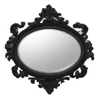 black Vintage mirror  sticker