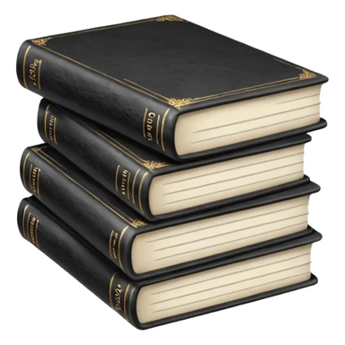 5 black and white books sticker