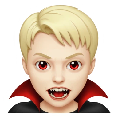 vampire with blonde short hair  sticker