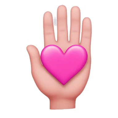 pink heart with heart hand inside sticker
