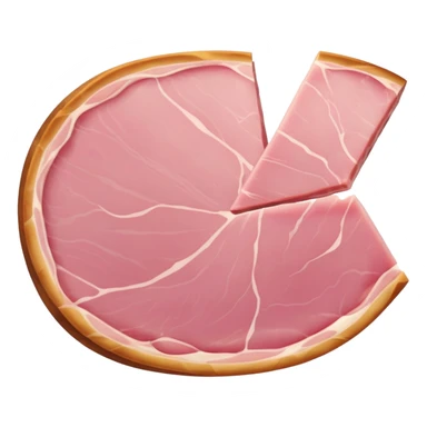 A slice of pink ham meat sticker
