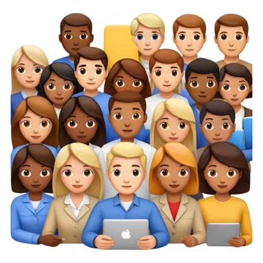 People working together on a project sticker