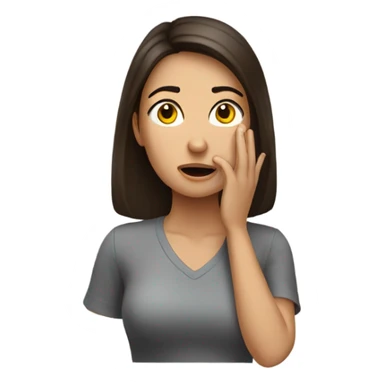 Brunette woman hitting forehead with hand sticker