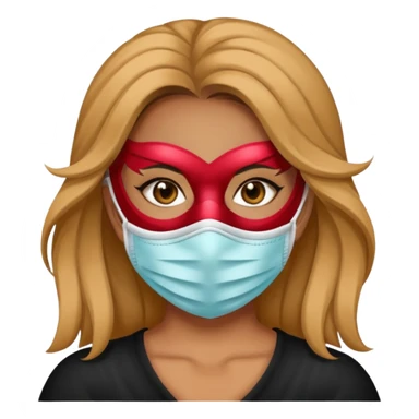 a girl wearing mask sticker
