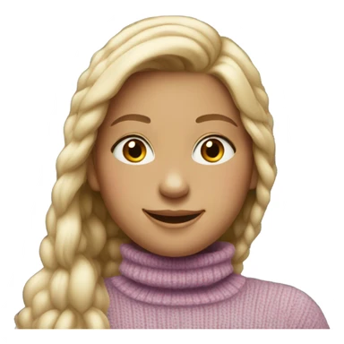 smiling girl in turtleneck sweater sticker