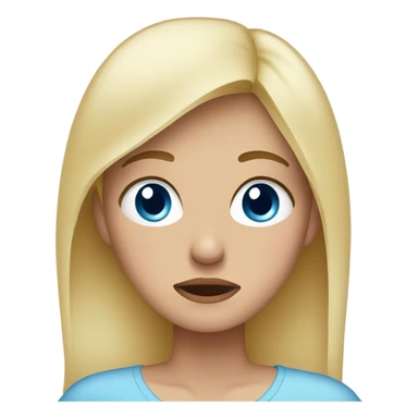 crying blue tears. blonde woman. light pink shirt sticker