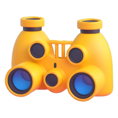 binoculars, playful 3d emoji style, no text sticker