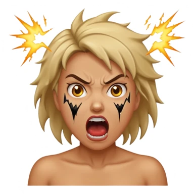angry electrocuted woman sticker