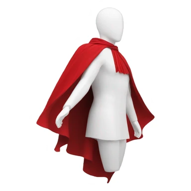 faceless white mannequin flying red cape sticker