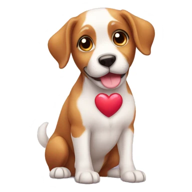 cute dog with heart sticker