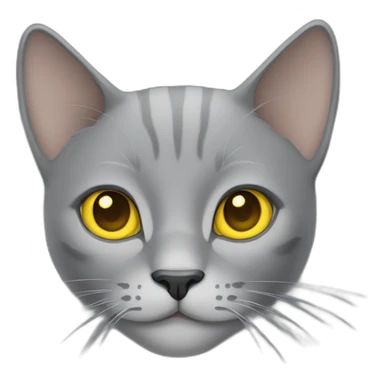grey cat with yellow eyes sticker
