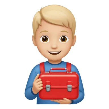 child with lunchbox sticker