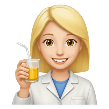 holding pee cup and laughing  sticker