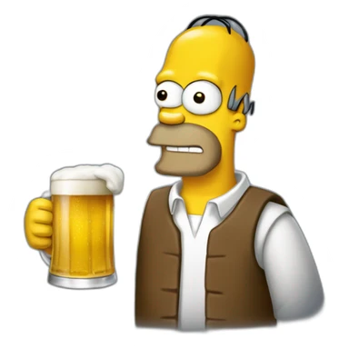 Homer boit une bière sticker