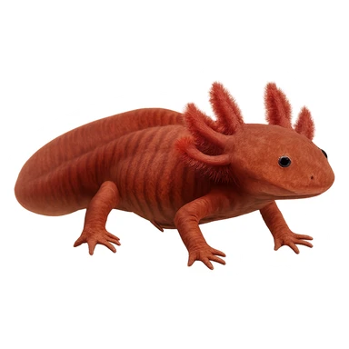 red axolotl, realistic style sticker
