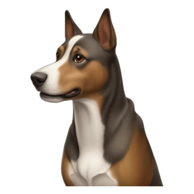chien sur cheval  sticker