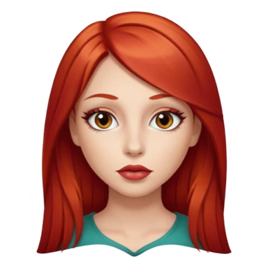 una chica con los labios y los ojos maquillados, de piel blanca con el pelo liso y largo y pelirrojo sticker