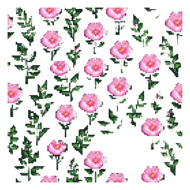 unrealistic pink flower sticker