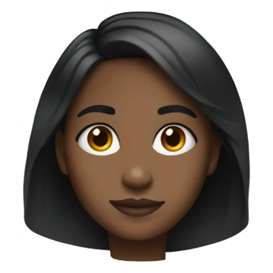 Black girl with black hair portrait sticker