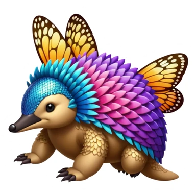 echidna with butterfly wings and sparkle sticker