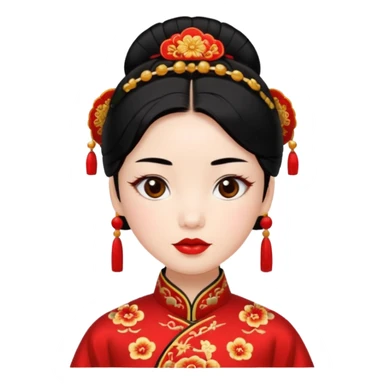 emoticon coqueto con disfraz chino sticker