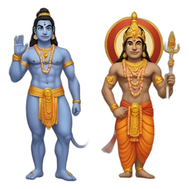 Shiv and Hanuman sticker