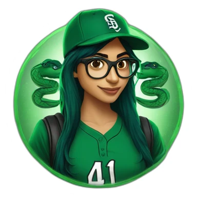 Mia Khalifa slytherin baseball tshirt sticker