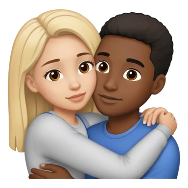 Black guys and light skinned girl hugging loving each other sticker