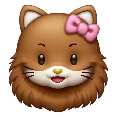 brown hello kitty with emoji sticker