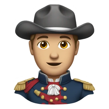 an american colonist, white skin, wearing a traditional uniform sticker