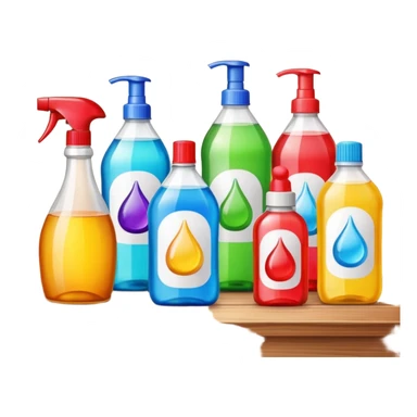 cleaning products on a table sticker