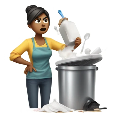 angry person giving up cooking sticker