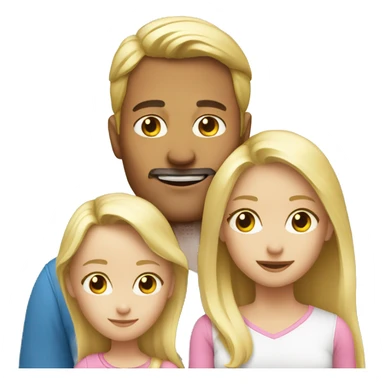 Family 2 fathers blond and blonde girl sticker