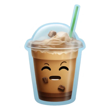iced coffee with ice cubes sticker