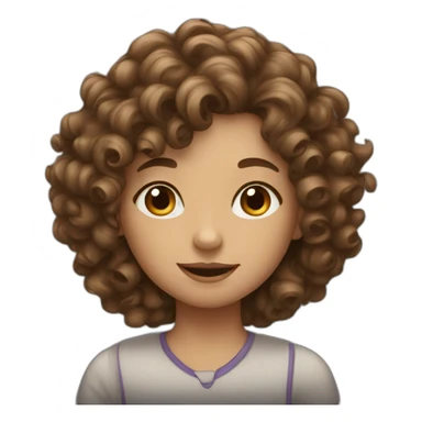 a girl named house with curly long dark brown hair sticker