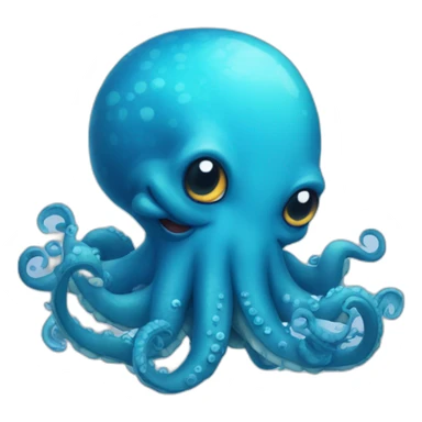 cute blue kraken love sticker