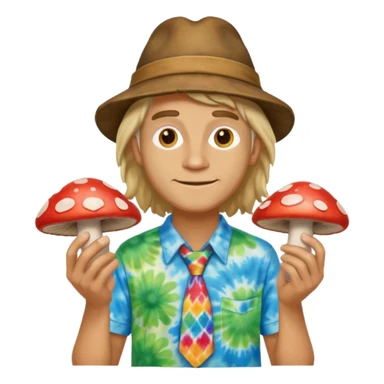 Hippie with shrooms sticker