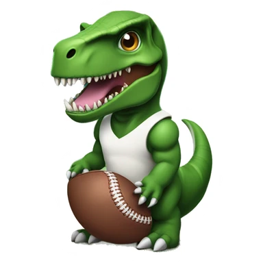 T-Rex wearing a football helmet on a baseball field sticker
