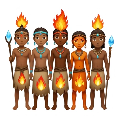 elemental tribal people sticker