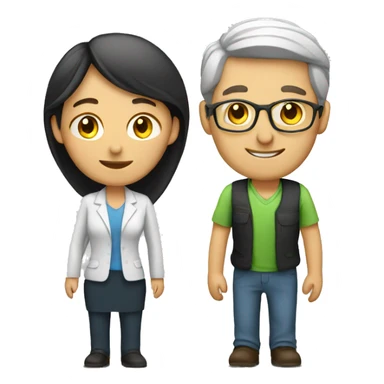 A couple the female is teacher and the male is engineer sticker