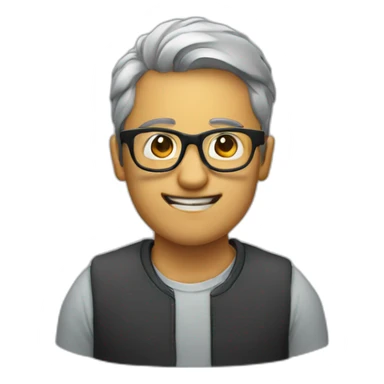 a farter with glasses sticker