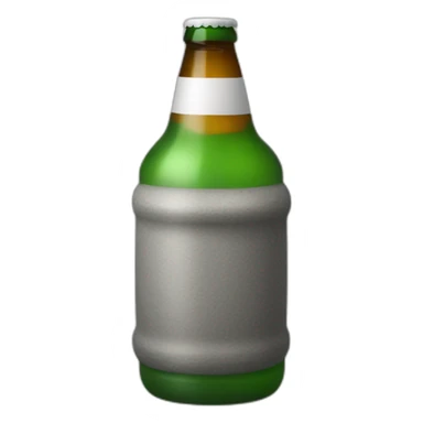 Beerbottle holding curlingstone sticker
