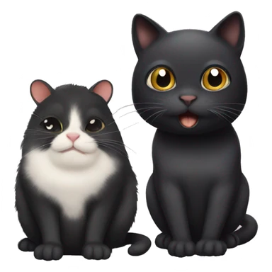 Black cat and hamster sticker