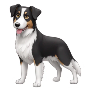 black and white short hair border collie beagle sticker