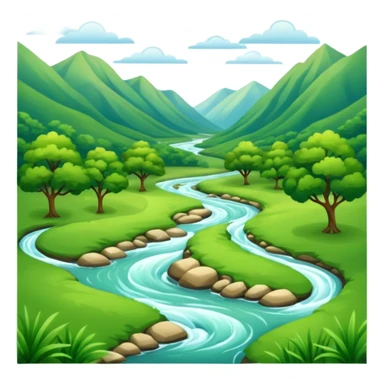 summer valley with a river sticker