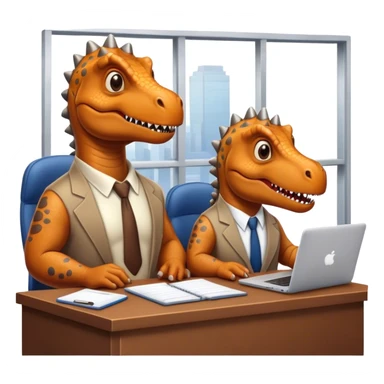 old dinosaurs working in an office sticker
