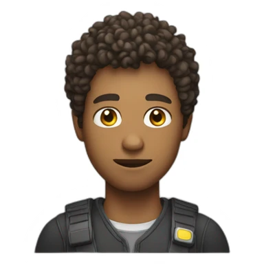 man with short curly hair playing a video game sticker